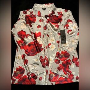 Mission Foil Floral Button-Up LS Shirt Men’s Size Small